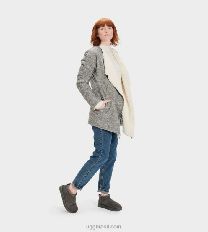 urze cinza 4VTTD112 UGG mulheres cardigan xale abriana