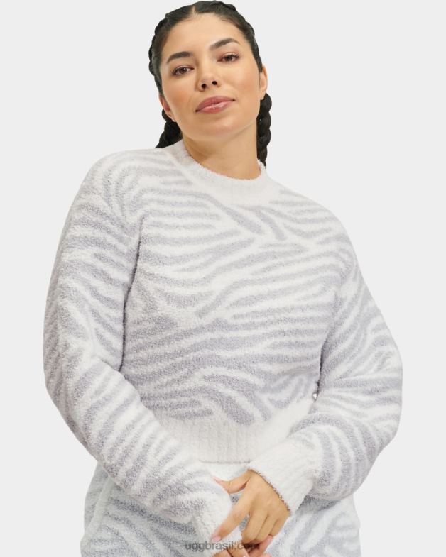 zebra cinza metálica 4VTTD1157 UGG mulheres suéter gola careca heddie