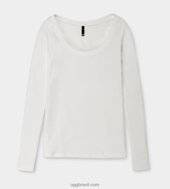 branco 4VTTD1088 UGG mulheres talulla blusa canelada manga longa