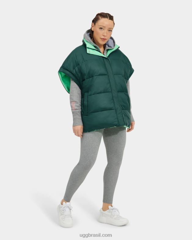 fundo do mar/verde primavera 4VTTD1223 UGG mulheres colete puffer reversível sydnee