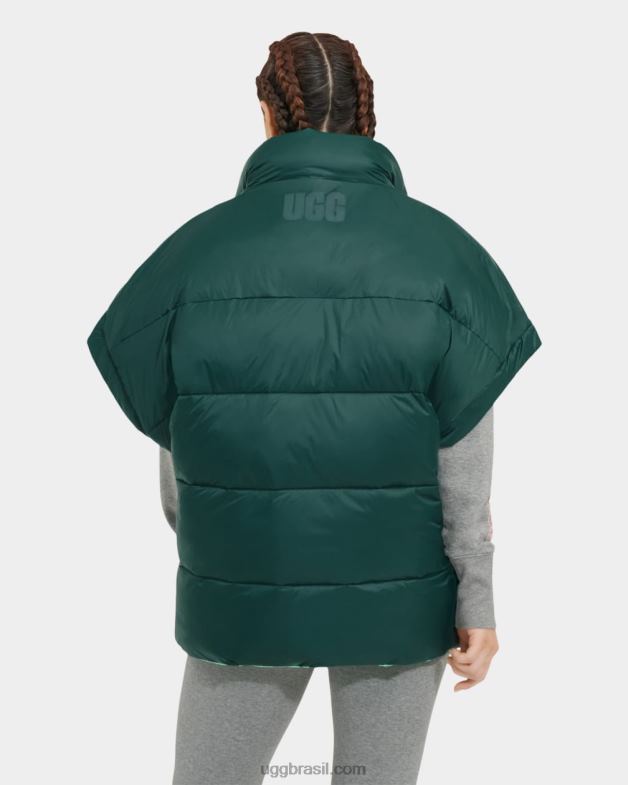 fundo do mar/verde primavera 4VTTD1223 UGG mulheres colete puffer reversível sydnee