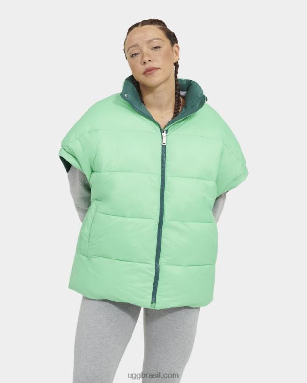 fundo do mar/verde primavera 4VTTD1223 UGG mulheres colete puffer reversível sydnee