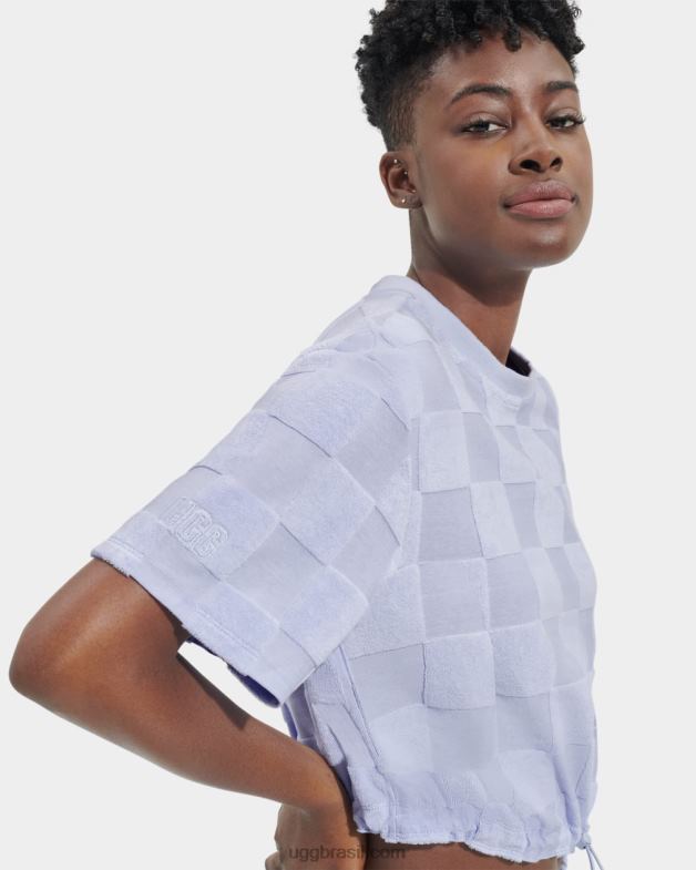 névoa do oceano 4VTTD879 UGG mulheres cheque superior de manga curta teagin