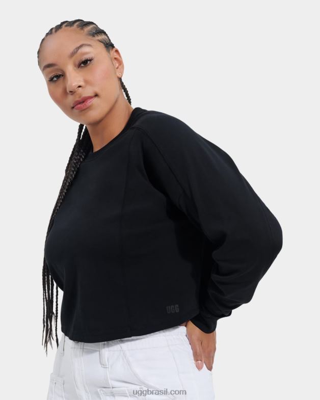 preto 4VTTD2174 UGG mulheres top cropped manga longa delylah