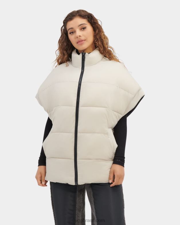 preto/castelo 4VTTD1221 UGG mulheres colete puffer reversível sydnee