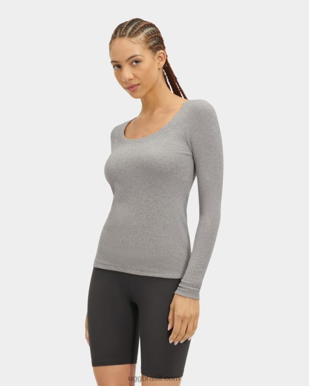 urze cinza 4VTTD1089 UGG mulheres talulla blusa canelada manga longa