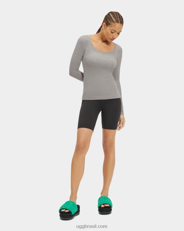 urze cinza 4VTTD1089 UGG mulheres talulla blusa canelada manga longa