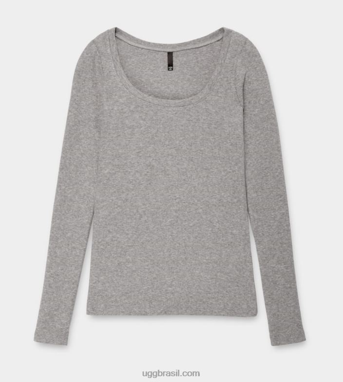 urze cinza 4VTTD1089 UGG mulheres talulla blusa canelada manga longa