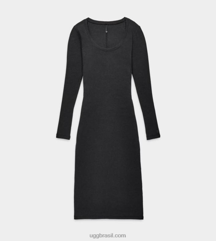 alcatrão 4VTTD99 UGG mulheres sariah vestido manga longa canelado