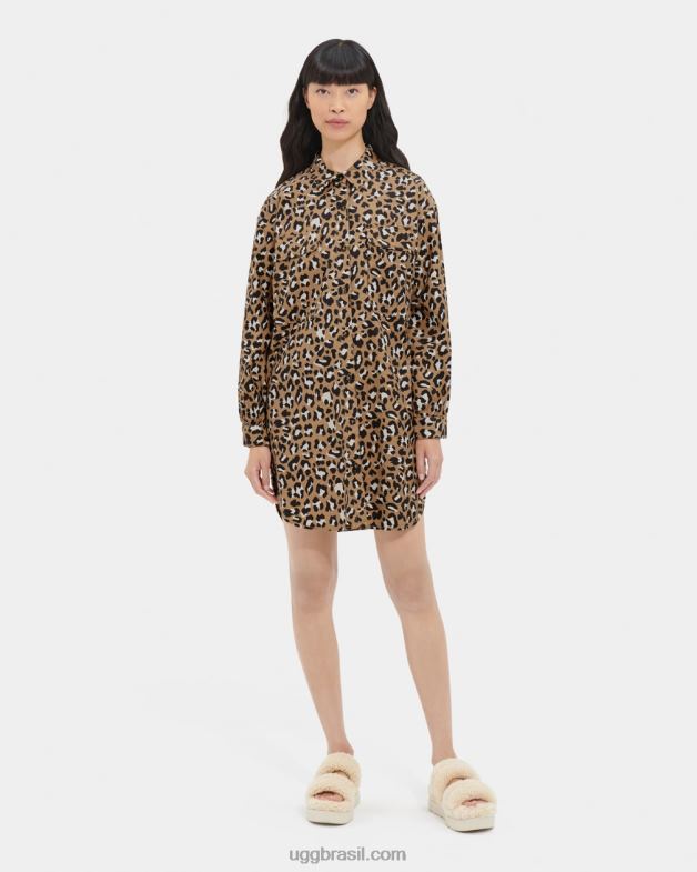 estampa de leopardo 4VTTD1147 UGG mulheres vestido oversized addley