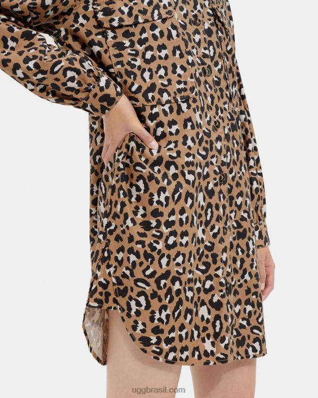estampa de leopardo 4VTTD1147 UGG mulheres vestido oversized addley
