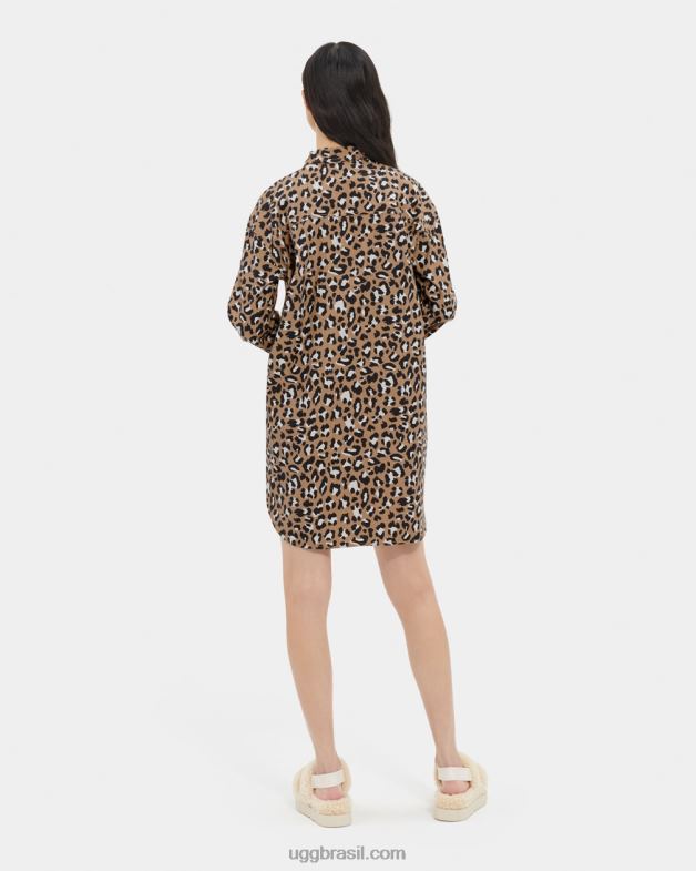 estampa de leopardo 4VTTD1147 UGG mulheres vestido oversized addley