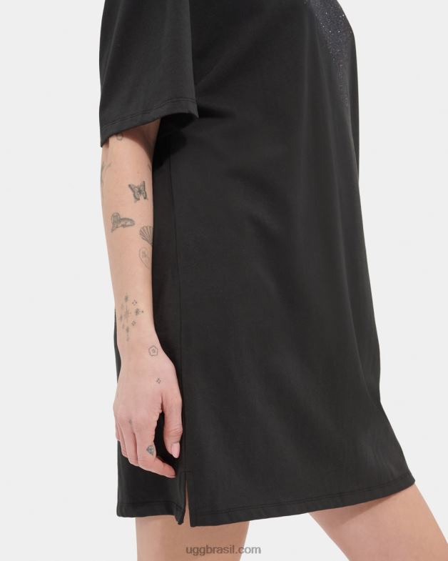 preto 4VTTD179 UGG mulheres gráfico de vestido de camiseta zoey