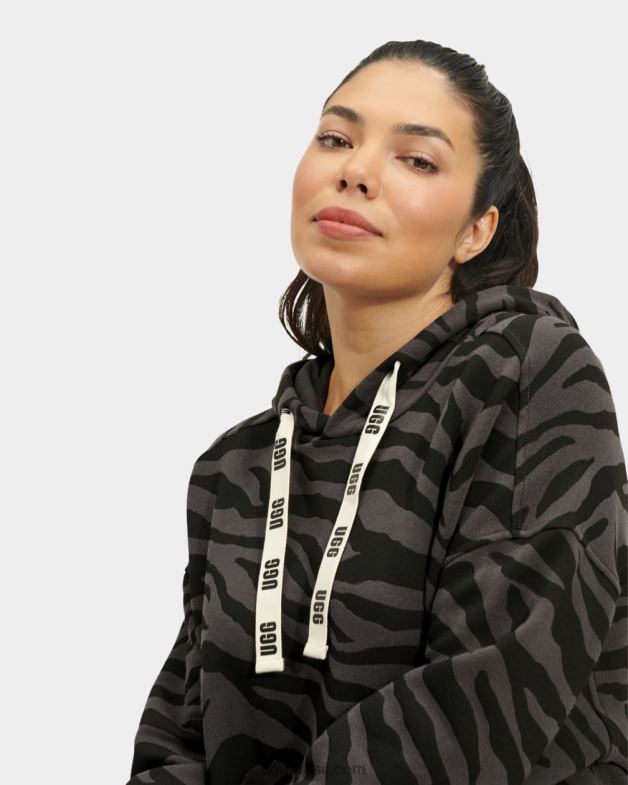 zebra preta 4VTTD169 UGG mulheres vestido com capuz aderyn zebra